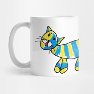 cat art  from Ukrainian children art Mug